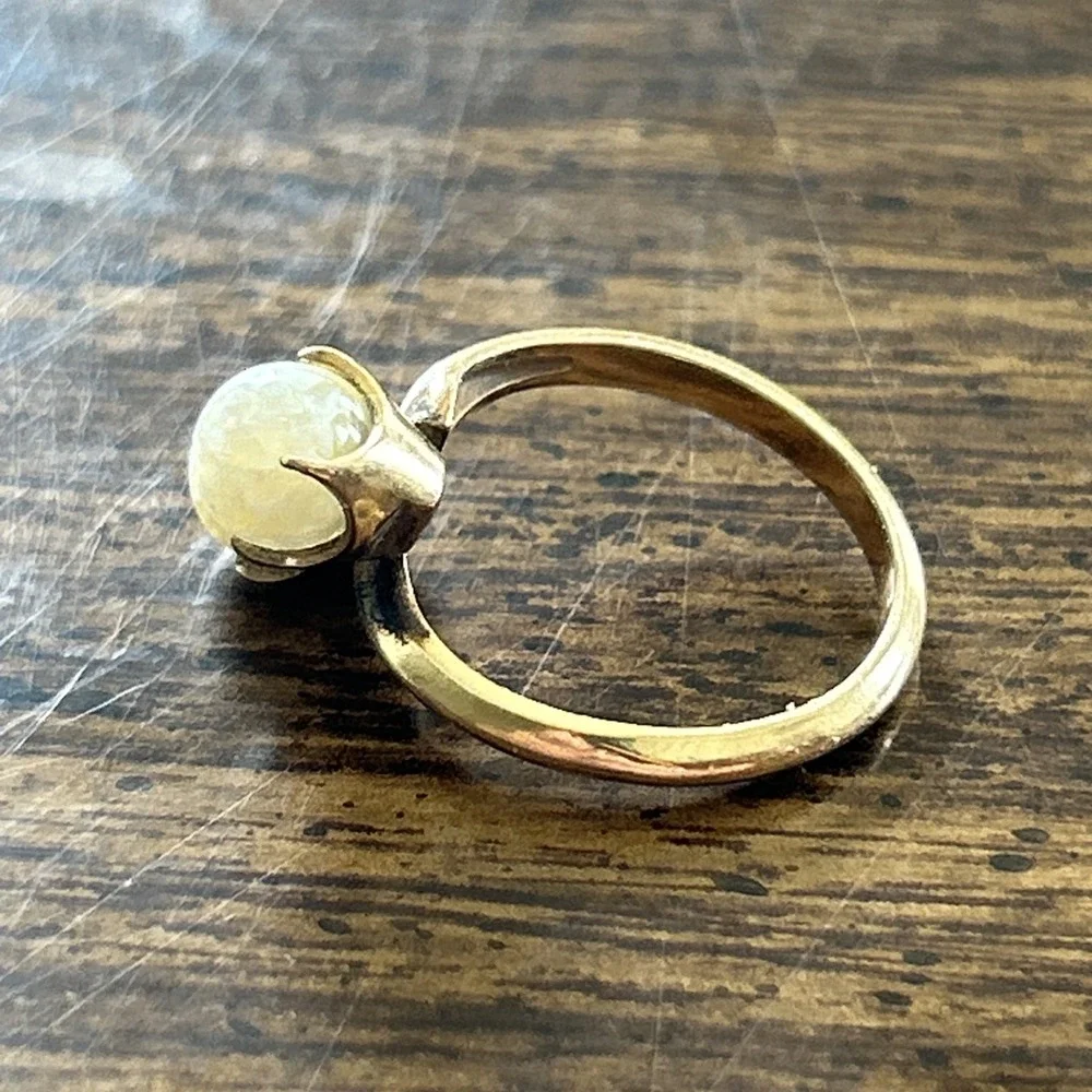 Vintage Clark & Coombs C&C 10K Gold Filled Double Opal Bypass Ring
